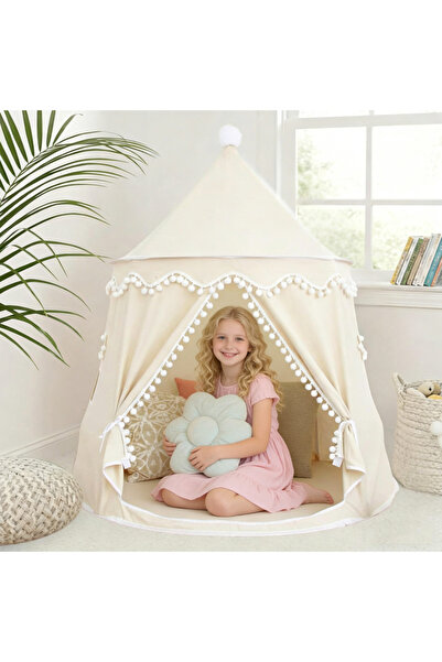 Snooe خيمة قلعة الأميرة - خيمة تيبي خفيف قابلة للطي مع حواف مزينة بكرات صوفية...
