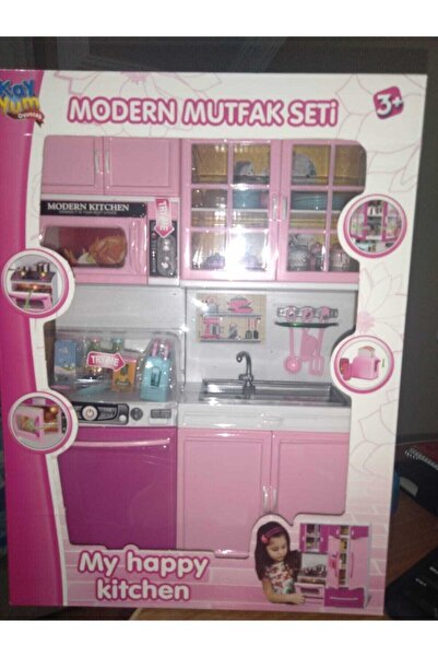 CAN Modern Oyuncak Mutfak Seti 2 Li Işıklı Sesli Kapakları Açılır Kapanır
