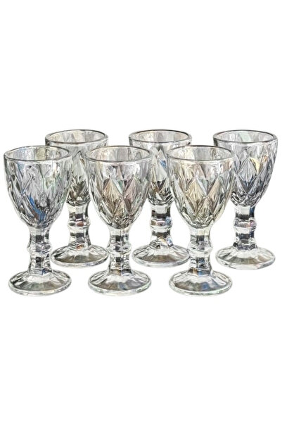 OEM Vintage Shot Glass Set 6, 60 ml Footed Glasses for Liqueur & Aperitifs