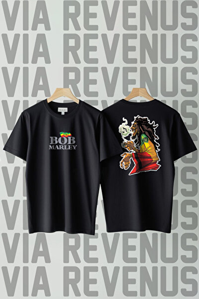 Vordevia Μπλουζάκι Bob Marley με τύπωμα με λαιμόκοψη Crew Neck, Loose Fit, 10...