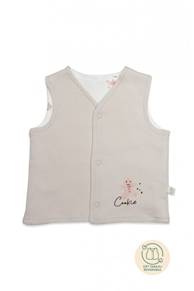 Bistyle Vest Reversible Cookies Make Happy 18111 Ecru