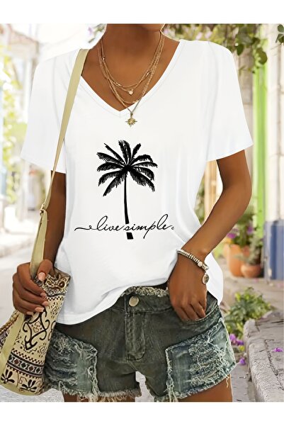 mercoledi Floral cu imprimeu pentru femei, cu decolteu în V, mâneci, croială ...