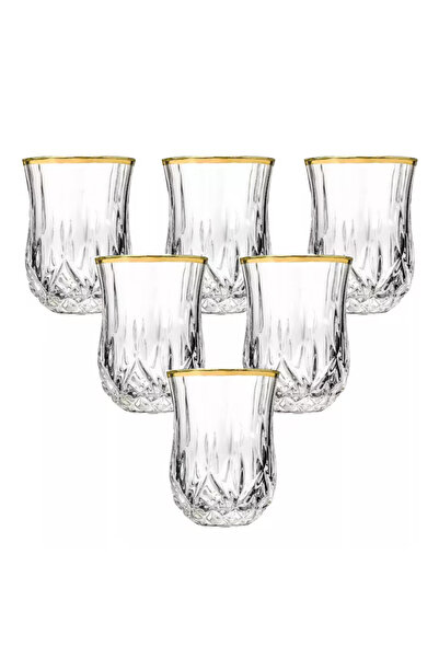 OEM Set 6 Shot Glasses 55 ml, Clear Glass with Gold Rim, Elegant & Refined De...