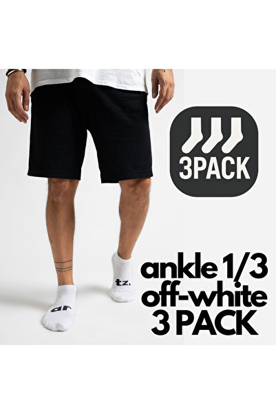 Arteziahn Ankle 1/3 Off-White Unisex Short Sports & Lifestyle Towel Sole 3-Pi...