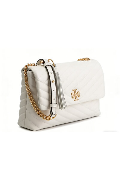 TORYAX Kira Chevron White Flap Shoulder Bag