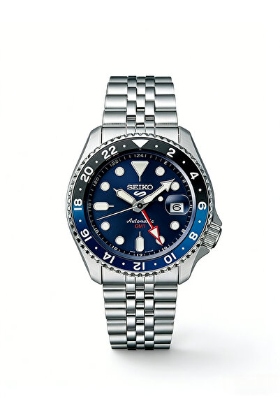 Seiko 5 ساعة رجالية أوتوماتيكية SSK003K1 5 Sports GMT ذات مينا أزرق