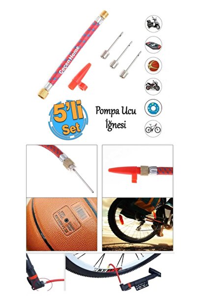 ÇEÇEN HOME Set od 5 komada igala za pumpu, set za napuhavanje lopte sa priklj...