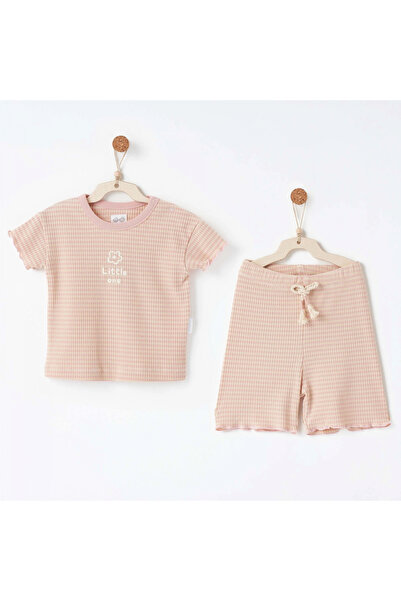 andywawa Ac26674 Bamboo Striped 2-Piece Set Pink