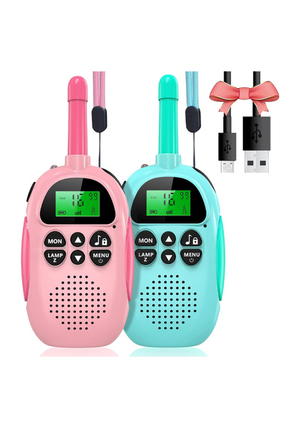 Sumkyle جهازان لاسلكيان للأطفال، قابلان لإعادة الشحن، مدى 3 كيلومترات، ألعاب ...