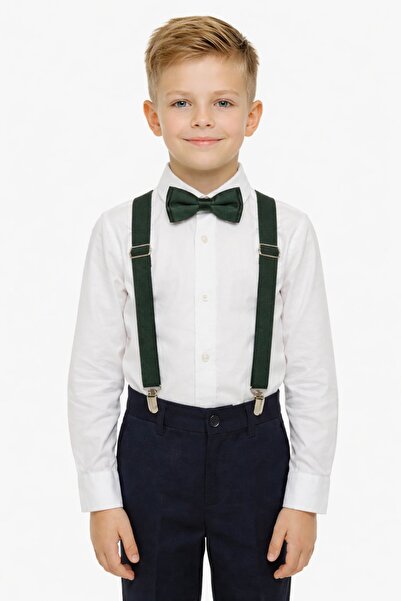 Nacar Erkek Çocuk uzun Kol Gömlek Papyon Set 23 Nisan 29 Ekim Gösteri Kıyafeti