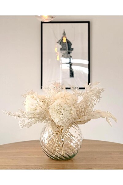 Hestia Home Vela Cam Vazo and Flower Bouquet