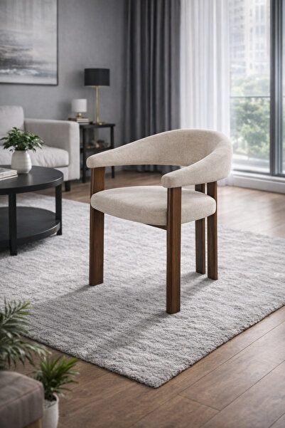 Crestj A comfortable seating chair with a modern design and luxurious fabric,...