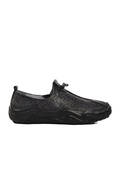 Aspor Black Genuine Leather Women's Casual Shoes