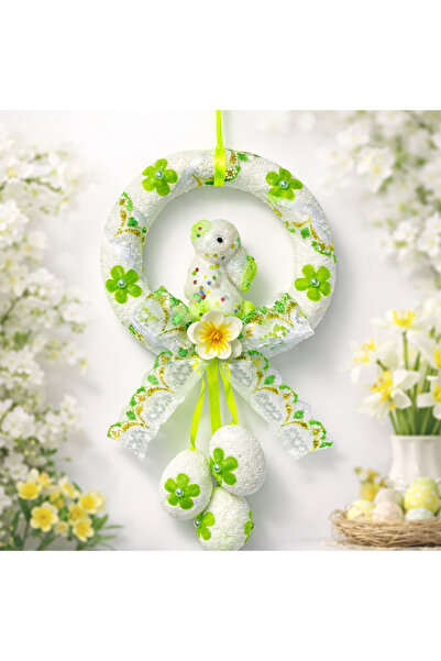 OricareFain Decoratiune suspendata de Paste cu iepuras, Coronita decorativa p...