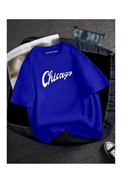 ZEMLİYA Ουνισέξ μπλουζάκι  "Σικάγο " με τύπωμα - Μοντέρνο Στυλ