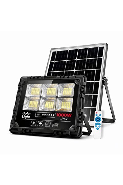 Jortan 1000W Metal LED Solar Floodlight, with Solar Panel and Remote Control,...