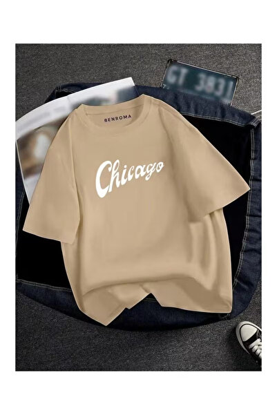ZEMLİYA Ουνισέξ μπλουζάκι  "Σικάγο " με τύπωμα - Μοντέρνο Στυλ