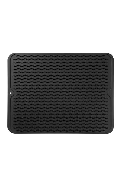 OEM Large silicone dish drying mat, dark grey, perfect for modern kitchens