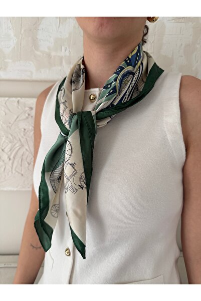 Junsui Green Patterned Shawl
