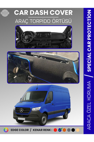 e-biz غطاء لوحة القيادة لمرسيدس سبرينتر VS30 (2018-2024) عالي الجودة لحماية ل...