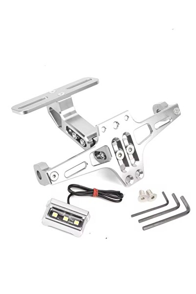 motoegzozcu Katlanabilir Arka Plakalık - Led Işıklı - Cnc Metal - Parlak Renk...