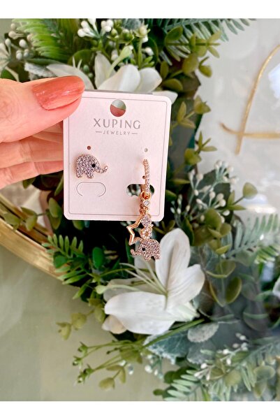 Lilyum Aksesuar Özel Seri Çıkarılabilir Şanslı Fil Yıldız Charmlı Altın Renk ...