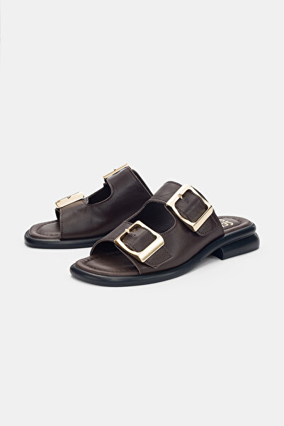 selin shoes Orlise Γνήσιο Δέρμα Ρυθμιζόμενες χρυσές Με λεπτομέρεια αγκράφας γ...