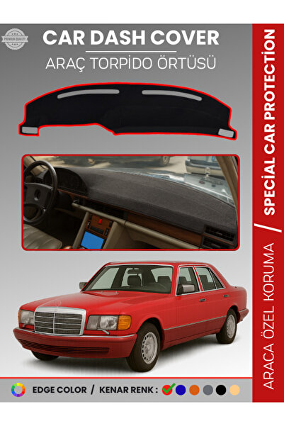 e-biz غطاء لوحة القيادة لسيارة مرسيدس الفئة S W126 (1979-1991) عالي الجودة لح...