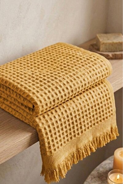 Nilteks %100 Pamuk Waffle Desenli Vücut Havlusu - Natural - 70x140 cm Banyo v...