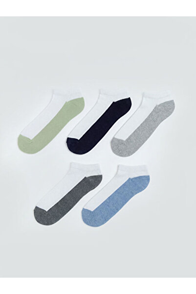 LC Waikiki Rmz Gi̇yi̇m Farkiyla Men's Booties Socks 5-Pack