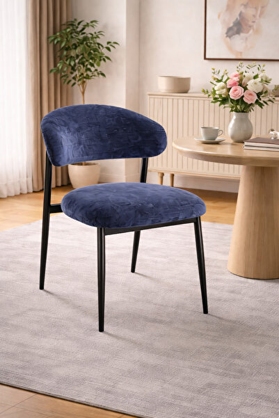 Crestj كرسي أنيق مبطن بقماش ناعم مع مسند ظهر مريح وأرجل معدنية ثابتة مناسب لغ...