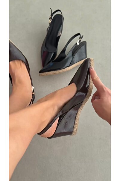 selin shoes Elzena Ankle Adjustable Buckle Detail Straw Women's Heeled Shoes ...