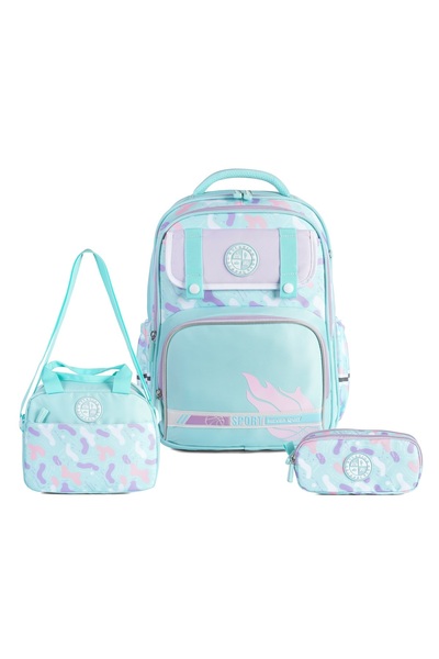 Relaxion Multi-Compartment Waterproof Backpack - 3-Piece School Set with Spin...