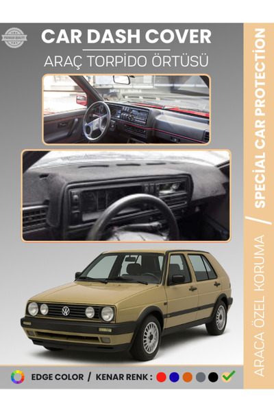 e-biz غطاء لوحة التحكم VOLKSWAGEN GOLF 2 MK2 (1983-1992) سجاد سي آي تي آر، حم...