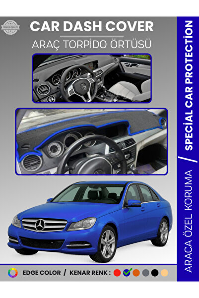 e-biz غطاء لوحة القيادة لسيارة مرسيدس سي كلاس W204 (2007-2014) عالي الجودة لح...