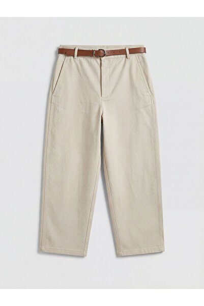 LC Waikiki Özmarka Нови сезонни габардинени дамски панталони с колан в талията