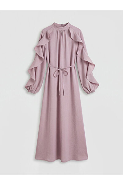 LC Waikiki فستان نسائي بتصميم أنيق من UZG STORE مع ياقة روبا مزينة بكشكشة