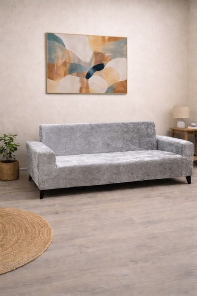 zerıf moda Velvet 3-Seat Sofa Cover Stretchy Elastic Full-Fit Sofa Bed Cover ...