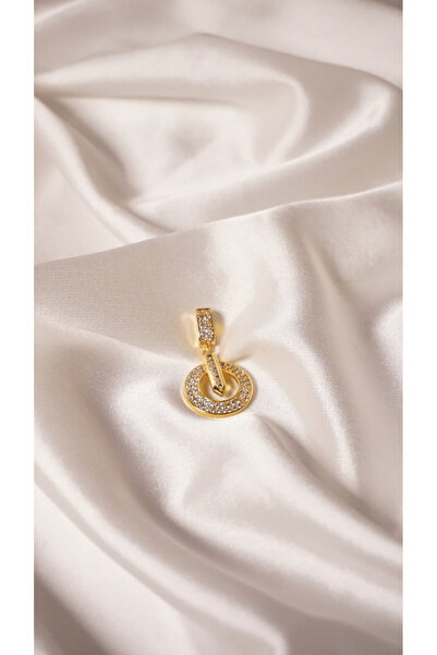 LuxeVibe Çelik Takı Trend Ajda Charm Kolye Ucu Zarif Tasarım Zirkon Taşlı Sembol