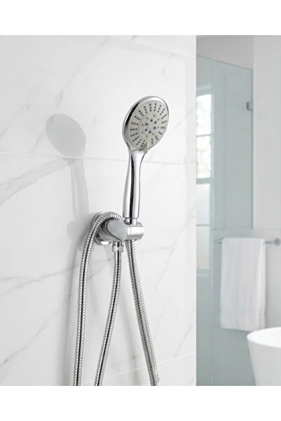 Epilons Shower Head Set Spiral Hose Movable Handheld Shower Holder Scale Resi...