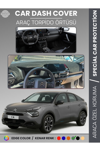 e-biz غطاء لوحة القيادة لسيارة سيتروين C4 (2020-2025) لحماية الصدر الأمامي خا...