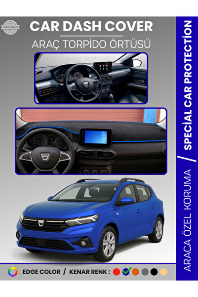 e-biz غطاء لوحة القيادة لسيارة داسيا سانديرو (2021+) مع شاشة، يحمي لوحة القيا...