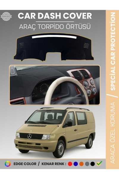 e-biz غطاء لوحة القيادة لسيارة مرسيدس فيتو W638 (1996-2003) عالي الجودة لحماي...