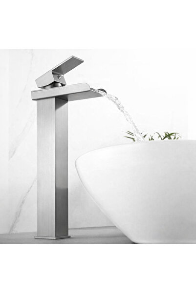 RENA DESIGN İNOX ÇANAK LAVABO BATARYASI ŞELALE ÇIKIŞ YÜKSEK HAVZA MODEL UZUN ...