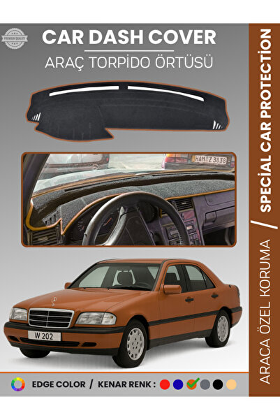 e-biz غطاء لوحة القيادة لسيارة مرسيدس سي كلاس W202 (1993-2000) عالي الجودة لح...