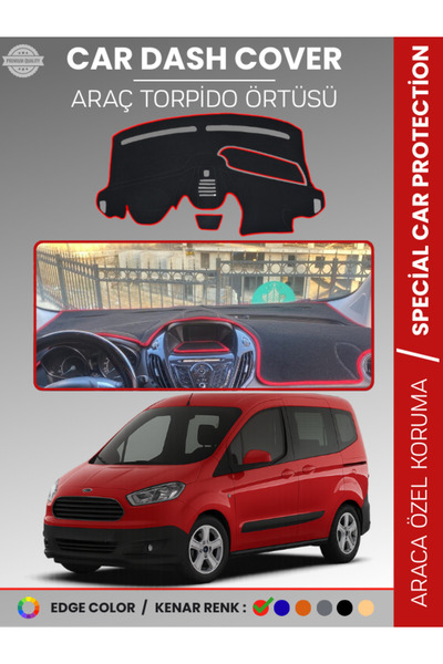 e-biz غطاء لوحة القيادة FORD COURIER (2013-2020) مع شاشة لحماية لوحة القيادة،...