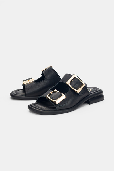 selin shoes Orlise Γνήσιο Δέρμα Ρυθμιζόμενες χρυσές Με λεπτομέρεια αγκράφας γ...