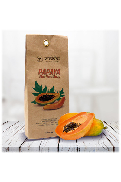 Zuddha Ayurveda Premium Papaya Aloe Vera Soap 100g