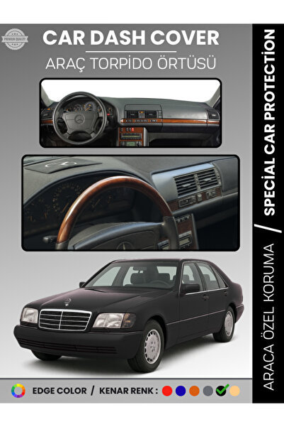 e-biz غطاء لوحة القيادة لسيارة مرسيدس الفئة S W140 (1991-1998) عالي الجودة لح...