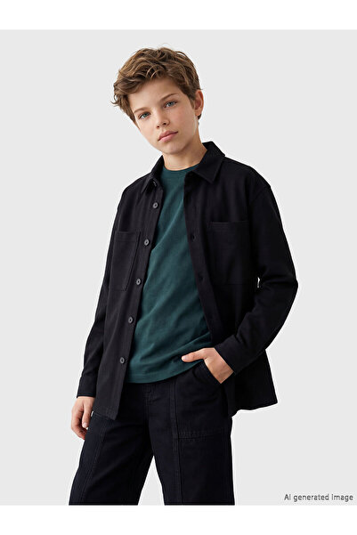 LC Waikiki Nevavm Long Sleeve Boy's Shirt Jacket with Difference in Color